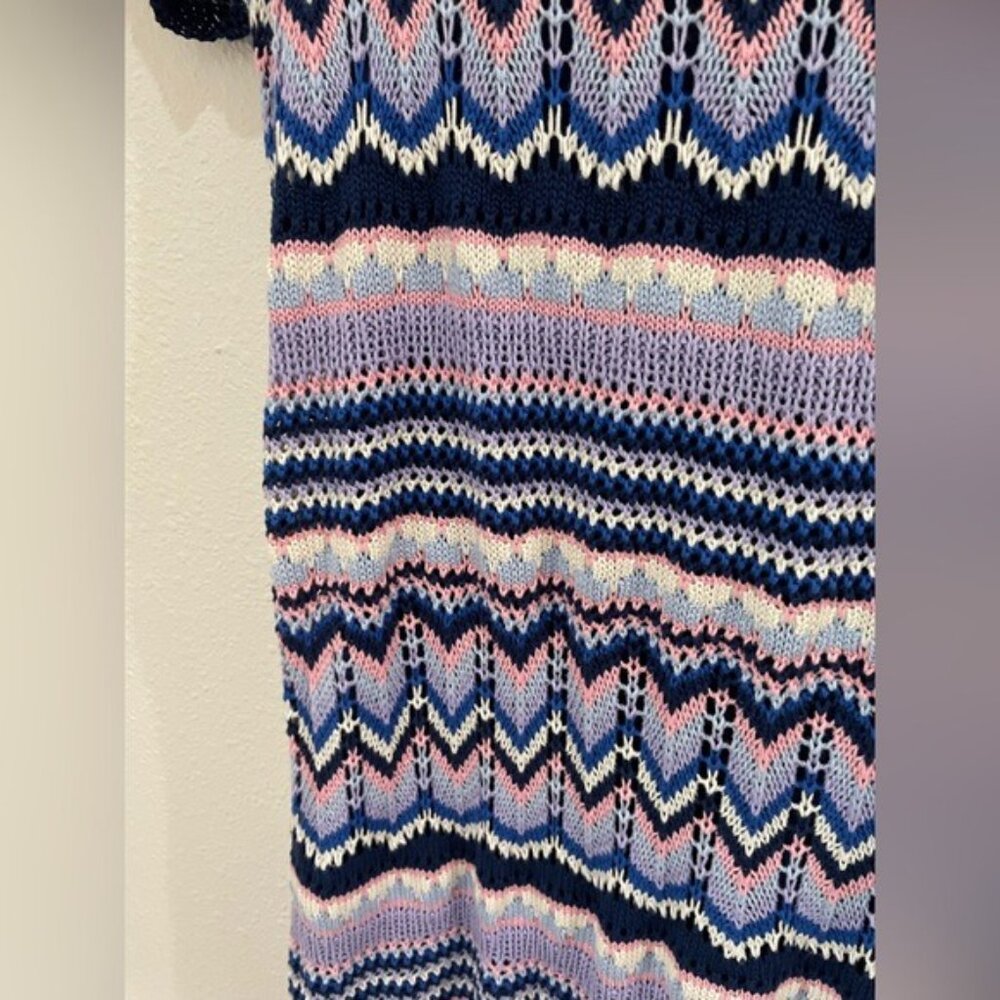 Vintage Crochet Boho Maxi Dress Cottagecore Whimsical Feminine Casual Stretch - Picture 5 of 9